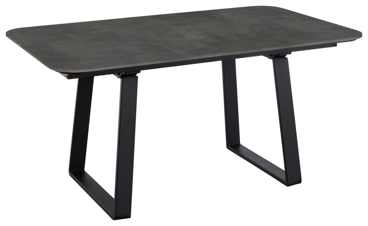 ESSTISCH rechteckig Schwarz  - Schwarz, Basics, Holzwerkstoff/Metall (160/95/76cm) - Celina Home