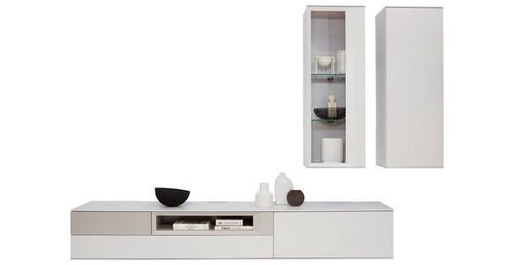 WOHNWAND 285/199/47 cm in Grau - Grau, Design, Glas/Holzwerkstoff (285/199/47cm) - Dieter Knoll