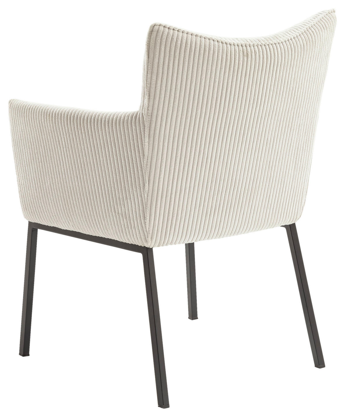 ARMLEHNSTUHL  in Eisen Cord  - Creme/Schwarz, Design, Textil/Metall (63/86/65cm) - Novel