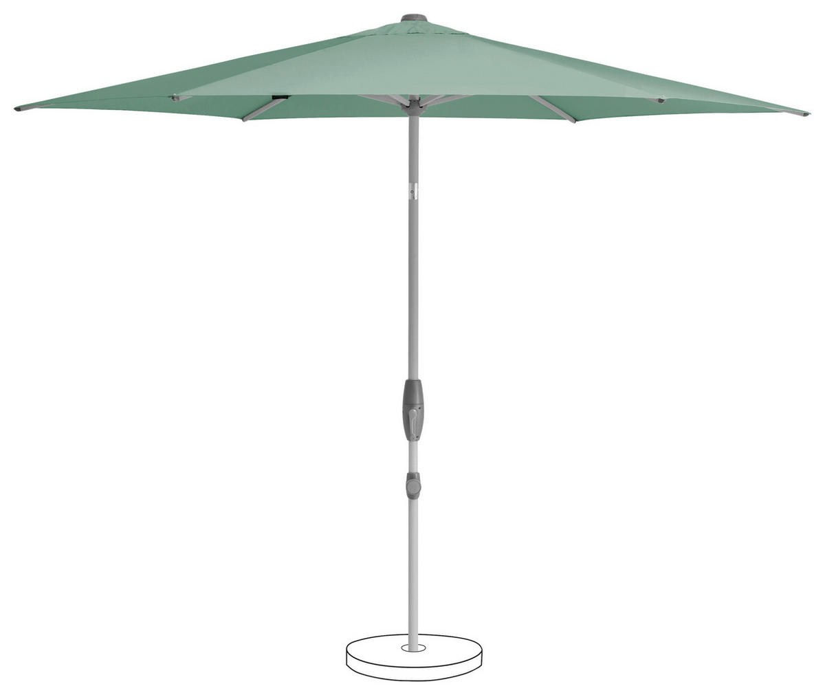 SONNENSCHIRM 300 cm Silberfarben  - Silberfarben/Hellgrün, KONVENTIONELL, Textil/Metall (300cm) - Suncomfort by Glatz