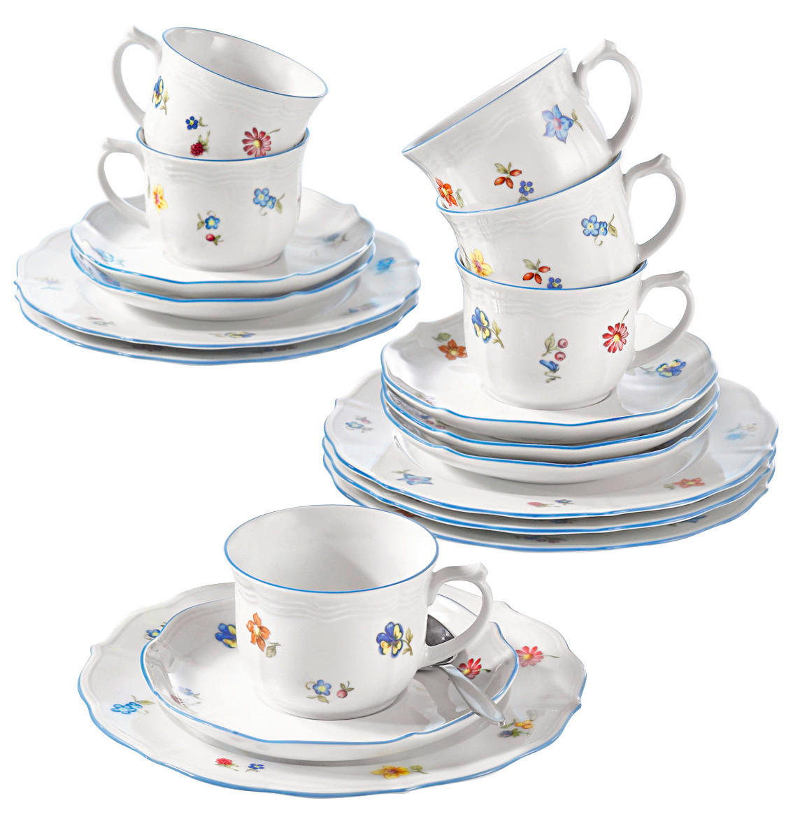 KÁVOVÁ SOUPRAVA porcelán keramika  - bílá/modrá, Trend, keramika (30/15/15cm) - Seltmann Weiden