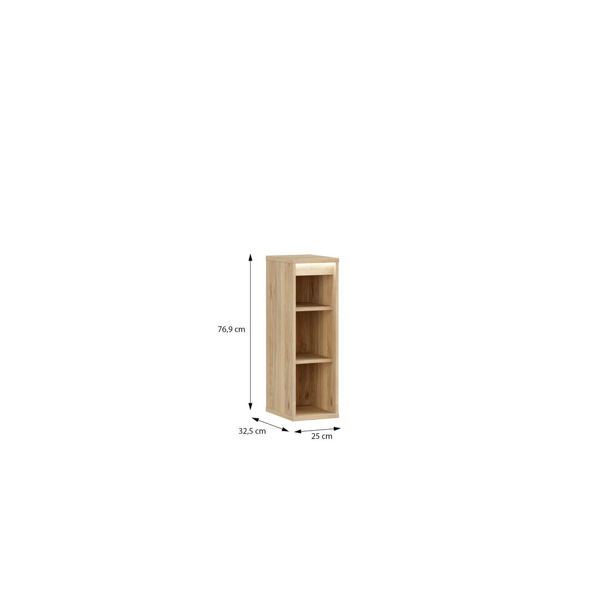 Etajeră De Perete 25/78,4/33 cm  - culoare lemn stejar, Basics, material pe bază de lemn (25/78,4/33cm) - Xora