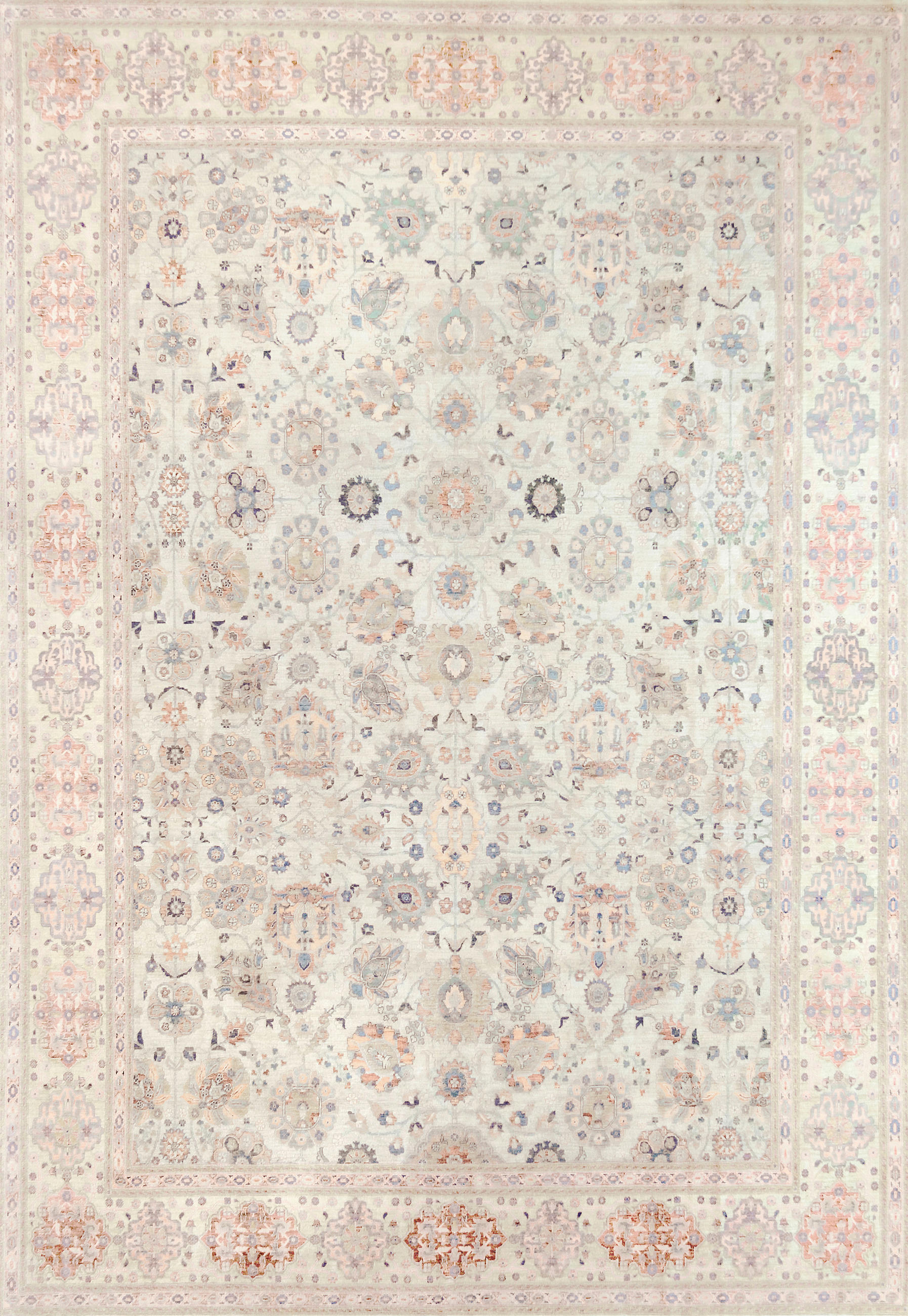 VINTAGE-TEPPICH 80/150 cm LIVING JANE Pastellblau, Perlmutt, Hellrosa  - Pastellblau/Hellrosa, Design, Kunststoff/Textil (80/150cm) - Lindorug