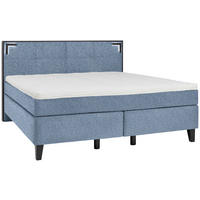BOXSPRINGBETT 160/200 cm  in Blau  - Blau/Schwarz, Design, Holz/Textil (160/200cm) - Hom`in