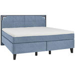 BOXSPRINGBETT 180/200 cm  in Blau  - Blau/Schwarz, Design, Holz/Textil (180/200cm) - Hom`in