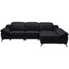 ECKSOFA in Echtleder Schwarz  286/183 cm  - Schwarz, Design, Leder/Metall (286/183cm) - Celina Home