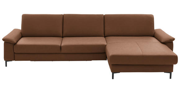 ECKSOFA  in Echtleder Braun  334/176 cm  - Schwarz/Braun, Design, Leder/Metall (334/176cm) - Dieter Knoll