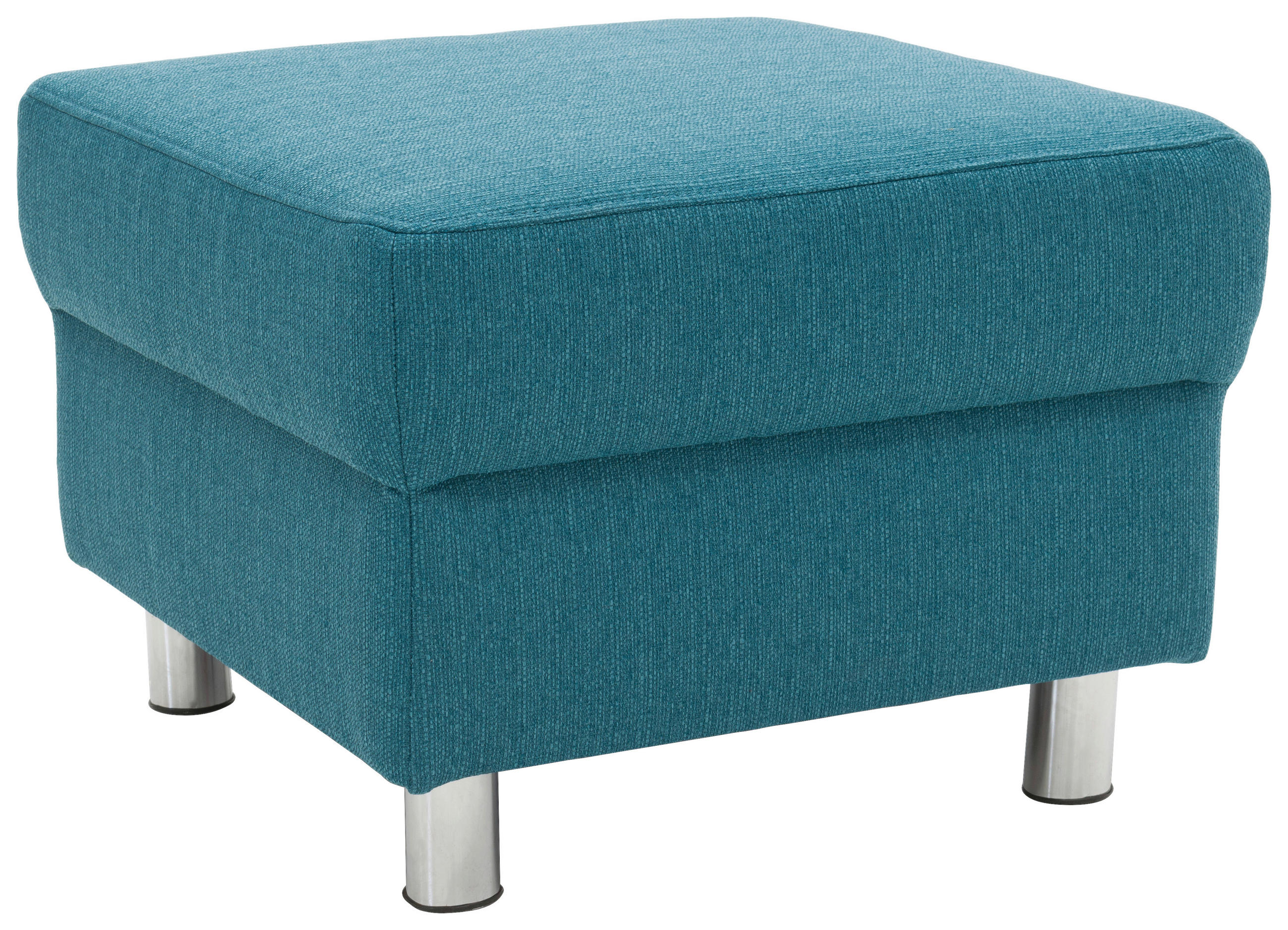 HOCKER in Textil Petrol  - Chromfarben/Petrol, KONVENTIONELL, Textil/Metall (54/40/54cm) - MID.YOU