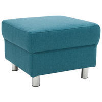 HOCKER Webstoff Petrol  - Chromfarben/Petrol, KONVENTIONELL, Textil/Metall (54/40/54cm) - MID.YOU