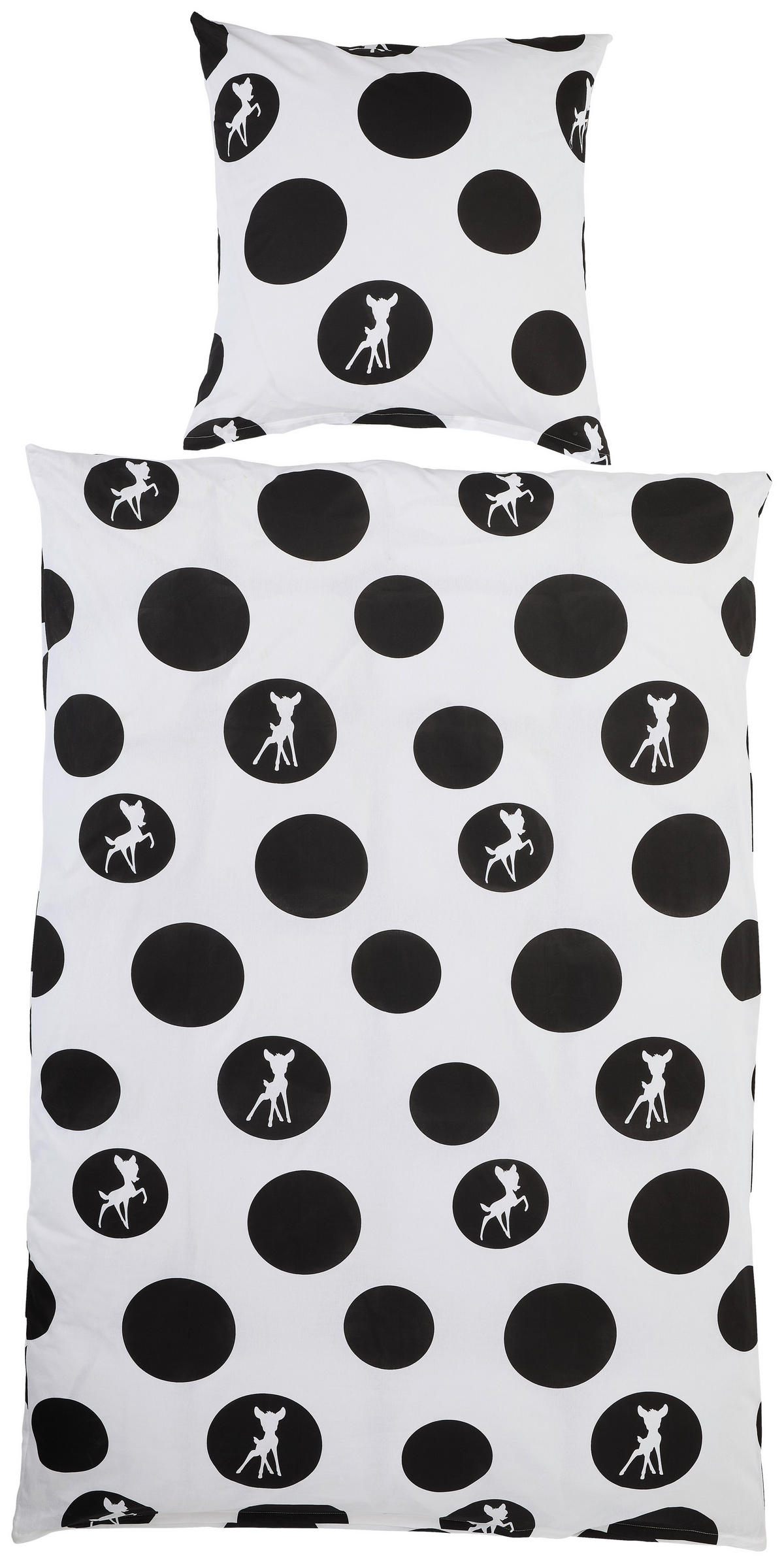 DISNEY BETTWÄSCHE BAMBI Renforcé 135/200 cm  - Schwarz/Weiß, Basics, Textil (135/200cm) - Disney