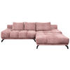 ECKSOFA Altrosa Chenille  - Schwarz/Altrosa, MODERN, Textil/Metall (290/182cm) - Hom`in