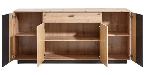SIDEBOARD  in 180/82/44 cm  - Eichefarben/Anthrazit, Design, Holzwerkstoff/Metall (180/82/44cm) - Carryhome