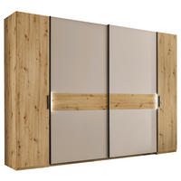 KOMBISCHRANK 312/225/61 cm 4-türig Kaschmir, Eiche Artisan  - Kaschmir/Schwarz, Design, Holzwerkstoff/Metall (312/225/61cm) - Xora