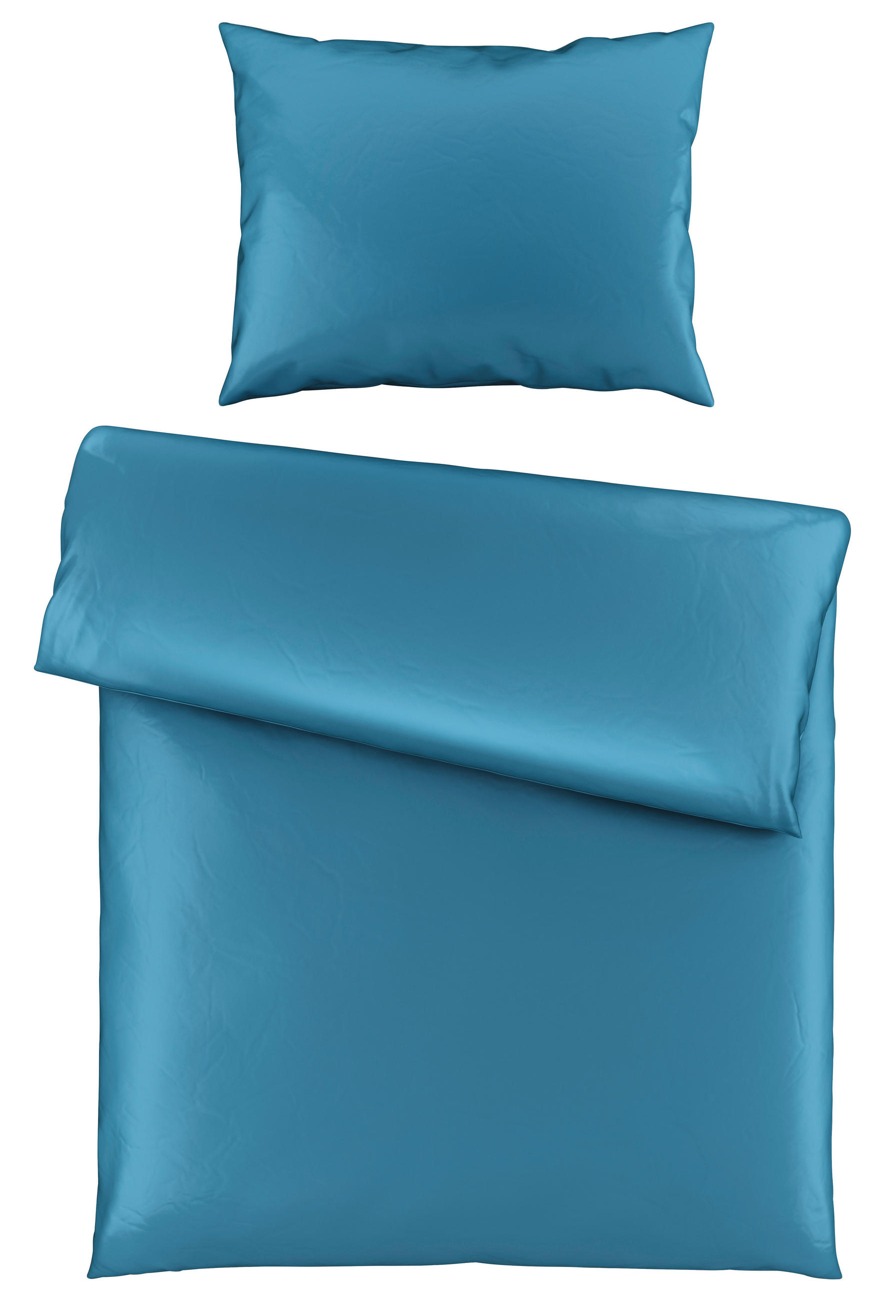 BETTWÄSCHE TANJA Satin 140/200 cm  - Blau, Basics, Textil (140/200cm) - Novel