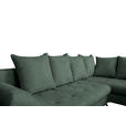 ECKSOFA Dunkelgrün Struktur - Dunkelgrün/Schwarz, KONVENTIONELL, Textil/Metall (274/194cm) - Carryhome