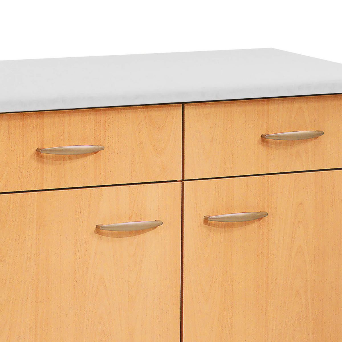 KÜCHENUNTERSCHRANK 100/85/57 cm  in Buchefarben  - Edelstahlfarben/Beige, MODERN, Holzwerkstoff/Kunststoff (100/85/57cm) - FlexWell