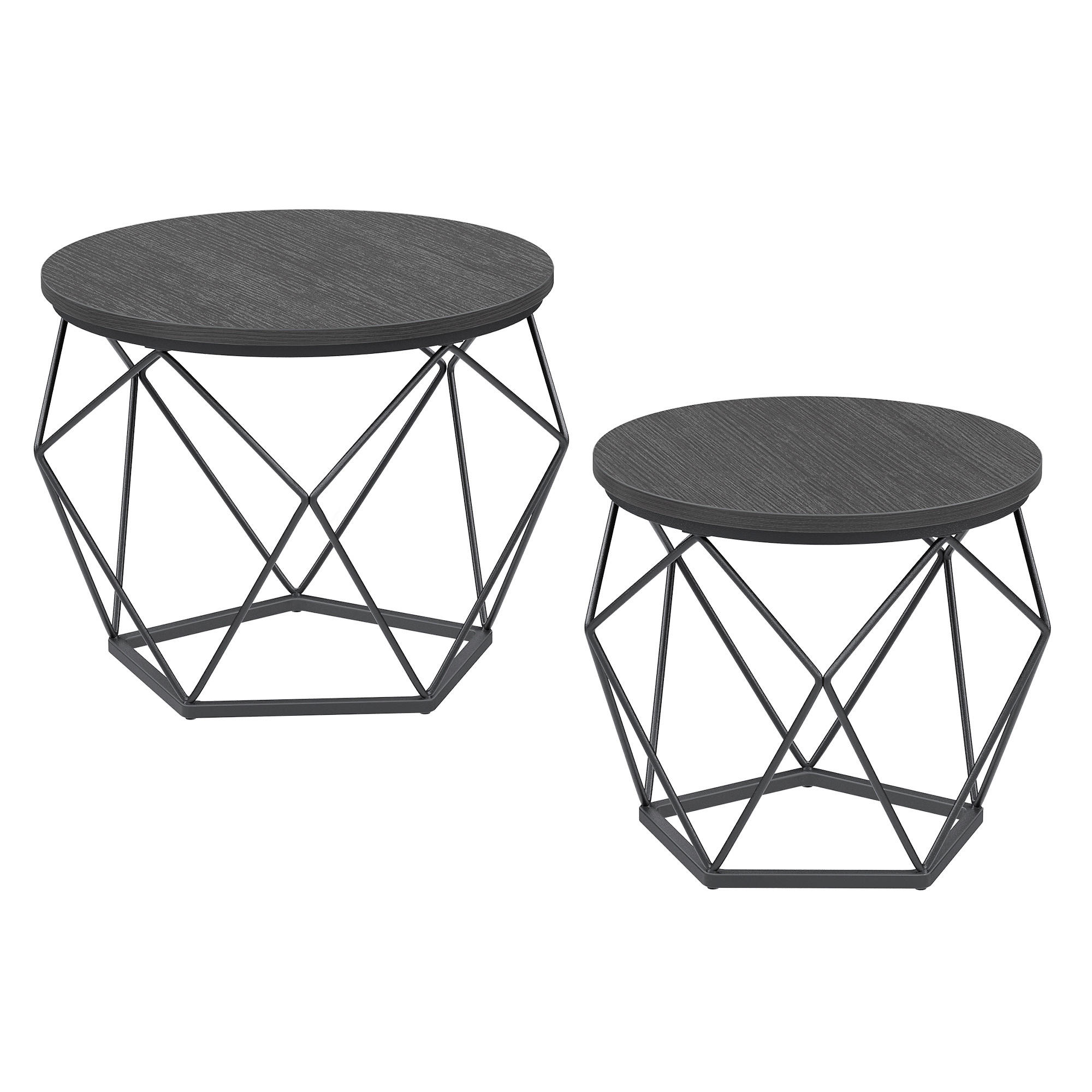 SADA KONFERENČNÝCH STOLÍKOV, čierna, kov, kompozitné drevo, 50/50/40,6 cm - čierna, Trend, kov/kompozitné drevo (50/50/40,6cm) - MID.YOU