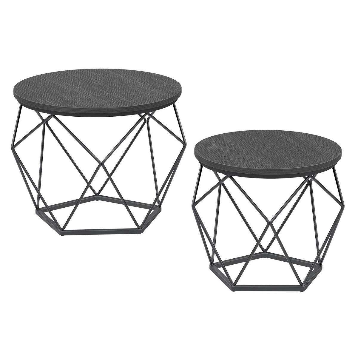 SADA KONFERENČNÍCH STOLKŮ, černá, kov, kompozitní dřevo, 50/50/40,6 cm - černá, Trend, kov/kompozitní dřevo (50/50/40,6cm) - MID.YOU