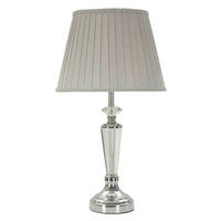 TISCHLEUCHTE - Silberfarben, Basics, Glas/Textil (30/56/30cm)