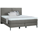 BOXSPRINGBETT 180/200 cm  in Taupe  - Taupe/Schwarz, KONVENTIONELL, Textil/Metall (180/200cm) - Dieter Knoll