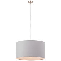 HÄNGELEUCHTE 45/120 cm  - Grau/Nickelfarben, Design, Kunststoff/Textil (45/120cm) - Novel