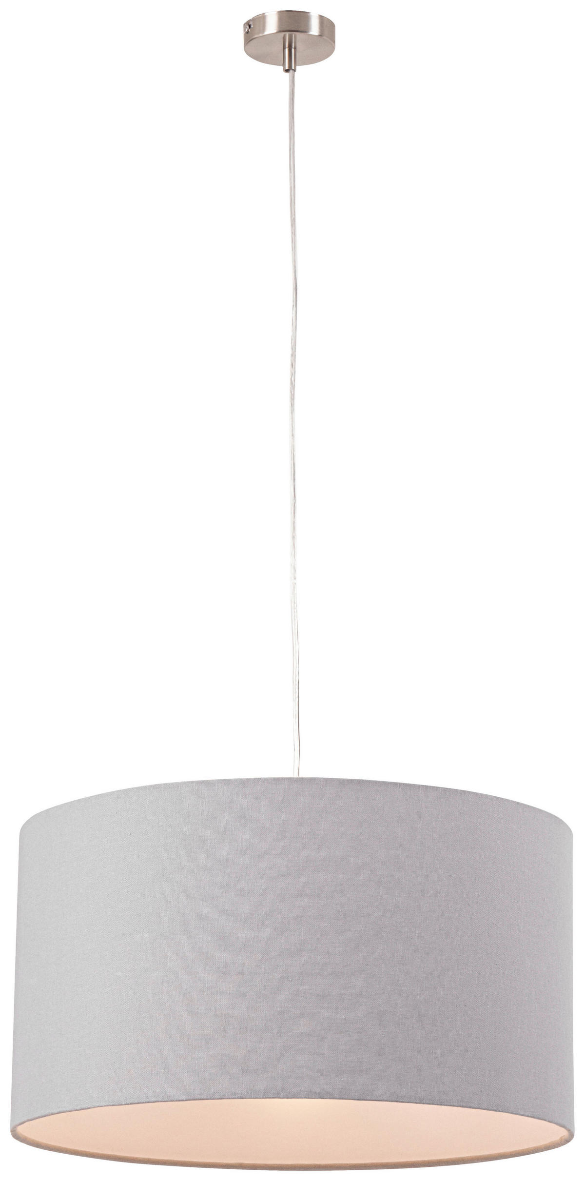 HÄNGELEUCHTE 45/120 cm  - Grau/Nickelfarben, Design, Kunststoff/Textil (45/120cm) - Novel