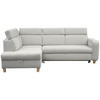 ECKSOFA inkl. Funktionen Grau Samt  - Grau, Design, Holz/Textil (206/261cm) - Venda