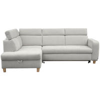 ECKSOFA inkl. Funktionen Grau Samt  - Grau, Design, Holz/Textil (206/261cm) - Venda