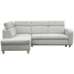ECKSOFA inkl. Funktionen Grau Samt  - Grau, Design, Holz/Textil (206/261cm) - Venda
