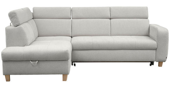 ECKSOFA inkl. Funktionen Grau Samt - Grau, Design, Holz/Textil (206/261cm) - Venda