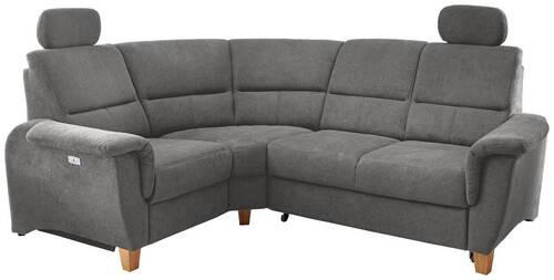 ECKSOFA Dunkelgrau Struktur  - Wildeiche/Dunkelgrau, KONVENTIONELL, Holz/Textil (186/237cm) - Livetastic