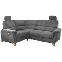 ECKSOFA in Struktur Dunkelgrau  - Wildeiche/Dunkelgrau, Konventionell, Holz/Textil (186/237cm) - Livetastic