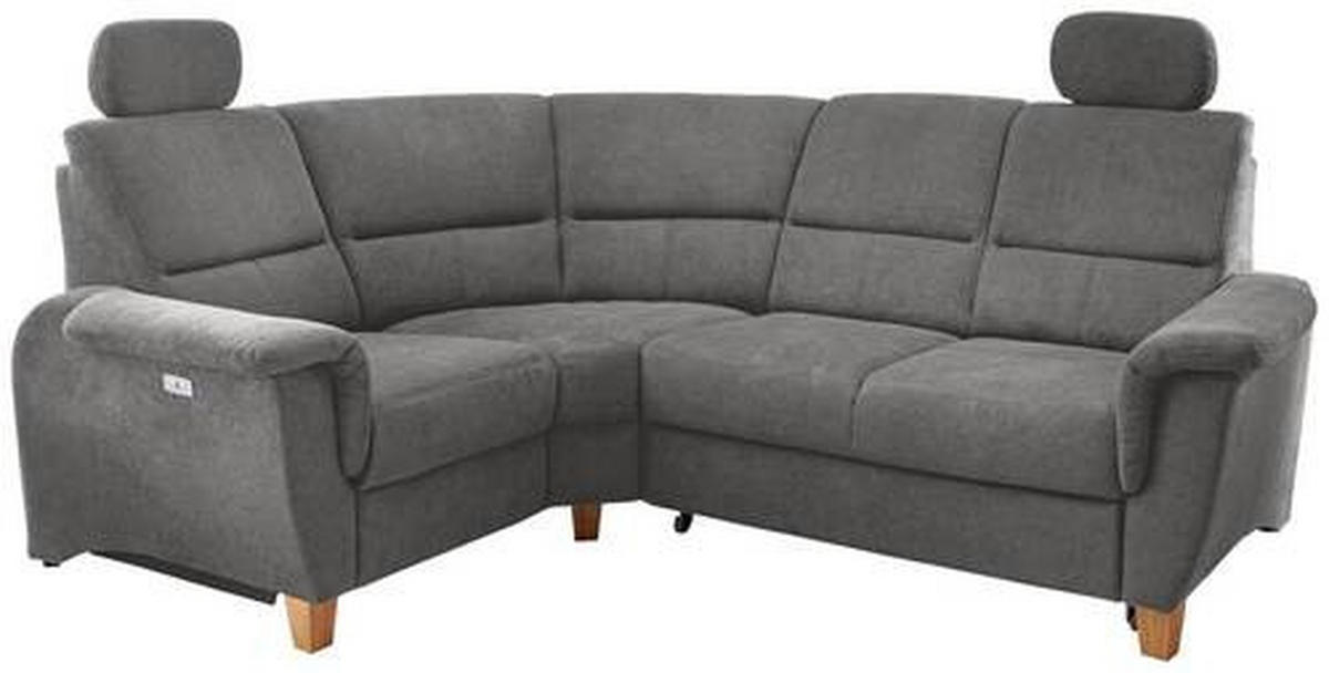 ECKSOFA in Struktur Dunkelgrau  - Wildeiche/Dunkelgrau, Konventionell, Holz/Textil (186/237cm) - Livetastic