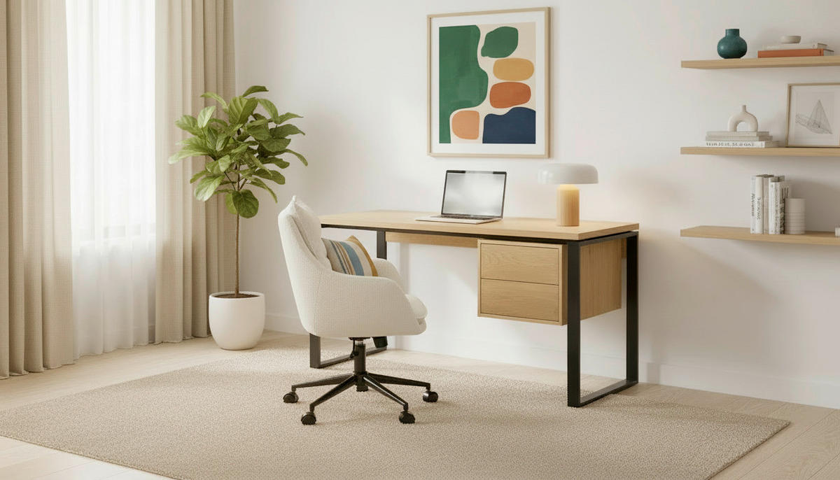 SCHREIBTISCH 140/60/75 cm Schwarz, Eichefarben   - Eichefarben/Schwarz, Modern, Holzwerkstoff/Metall (140/60/75cm) - Livetastic