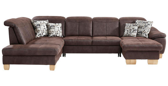WOHNLANDSCHAFT in Textil Braun - Eichefarben/Beige, Natur, Textil (243/342/185cm) - Voleo