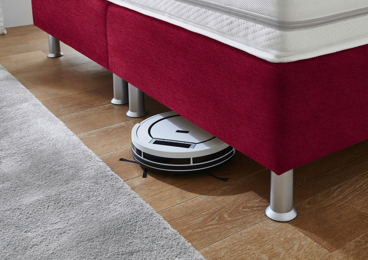 BOXSPRINGBETT 200/200 cm  in Rot  - Rot/Alufarben, Design, Kunststoff/Textil (200/200cm) - Beldomo - Sleep