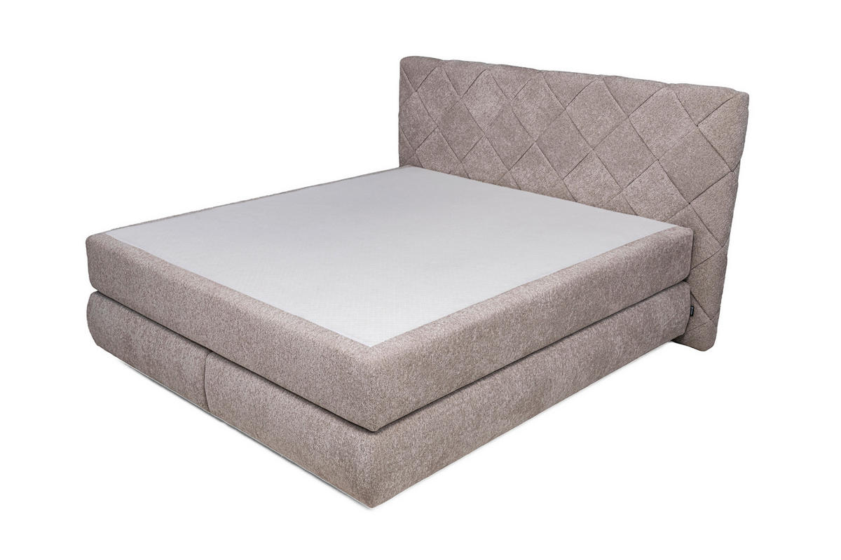 KONTINENTALSÄNG 180/200 cm,  in mocca, bäddmadrass, H2 = medelfast  - svart/mocca, Design, trämaterial/trä (180/200cm) - Visionight