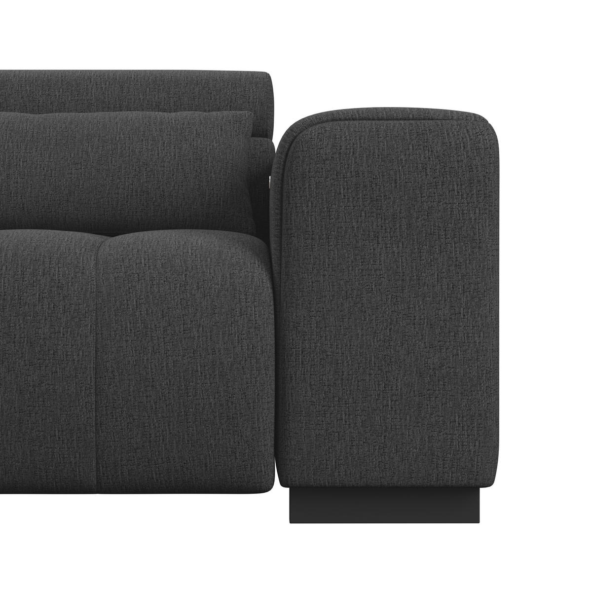 ECKSOFA MATERA Graphitfarben Chenille, Struktur Nierenkissen, Kopfteilverstellung, Sitzvorzug  - Schwarz/Graphitfarben, Trend, Holz/Textil (226/311cm) - MID.YOU