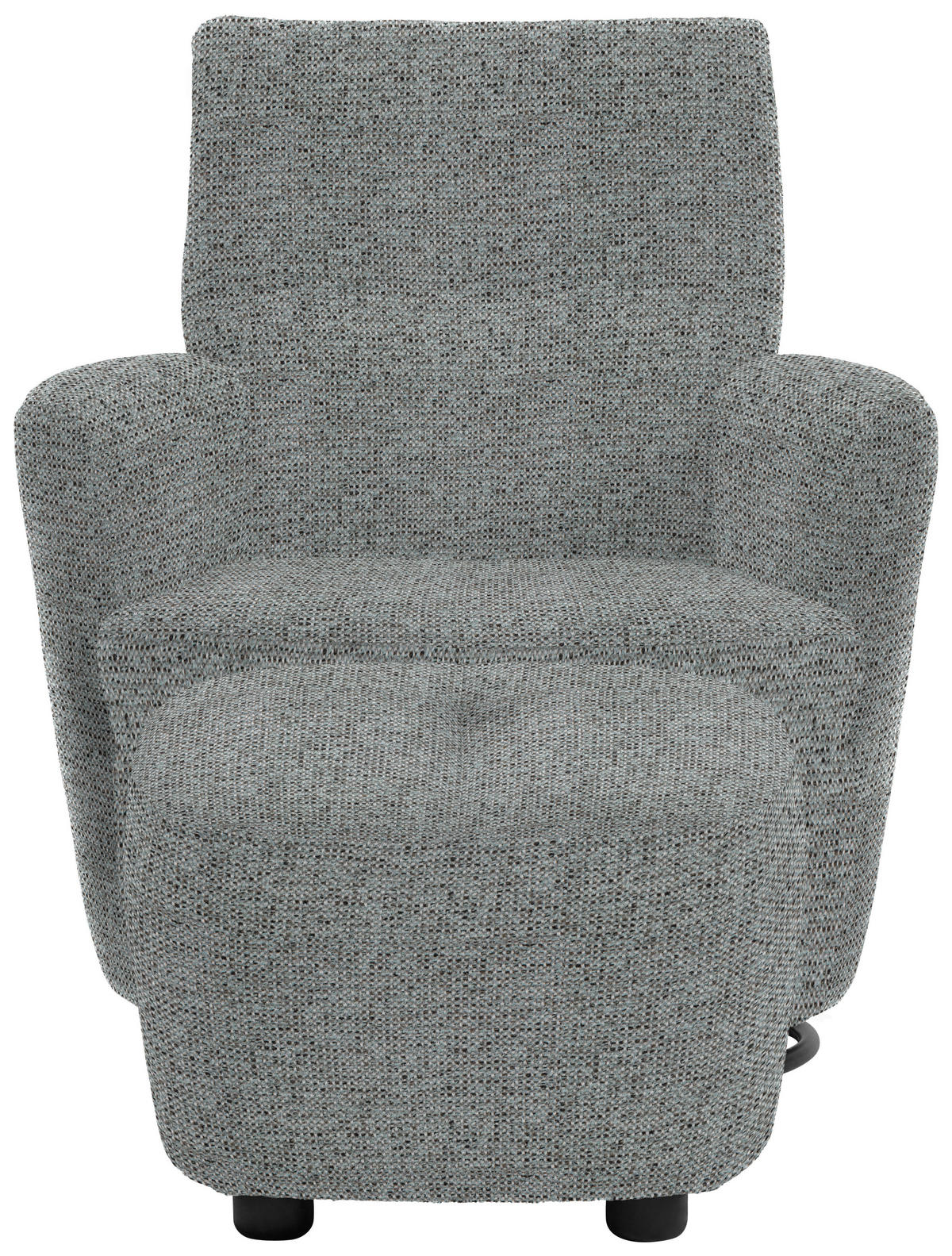 SESSEL in Chenille, Flachgewebe Pastellblau, Grau  - Pastellblau/Schwarz, Design, Textil/Metall (81/92/84cm) - Xora