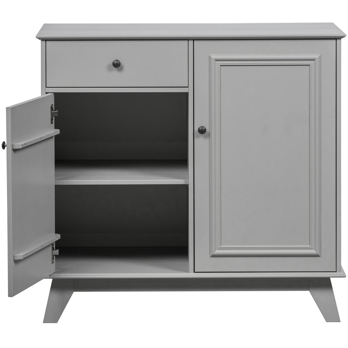 KOMMODE Lily, 98/93/55 cm, 1 Schublade(n)  - Schwarz/Grau, Design, Holz/Metall (98/93/55cm) - Livetastic