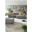 ECKSOFA  in Webstoff Grau  279/182 cm  - Schwarz/Grau, KONVENTIONELL, Textil/Metall (279/182cm) - Hom`in