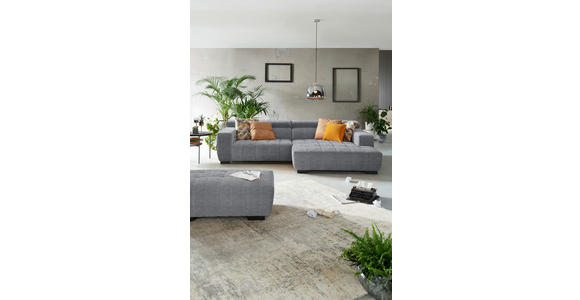 ECKSOFA  in Webstoff Grau  279/182 cm  - Schwarz/Grau, KONVENTIONELL, Textil/Metall (279/182cm) - Hom`in