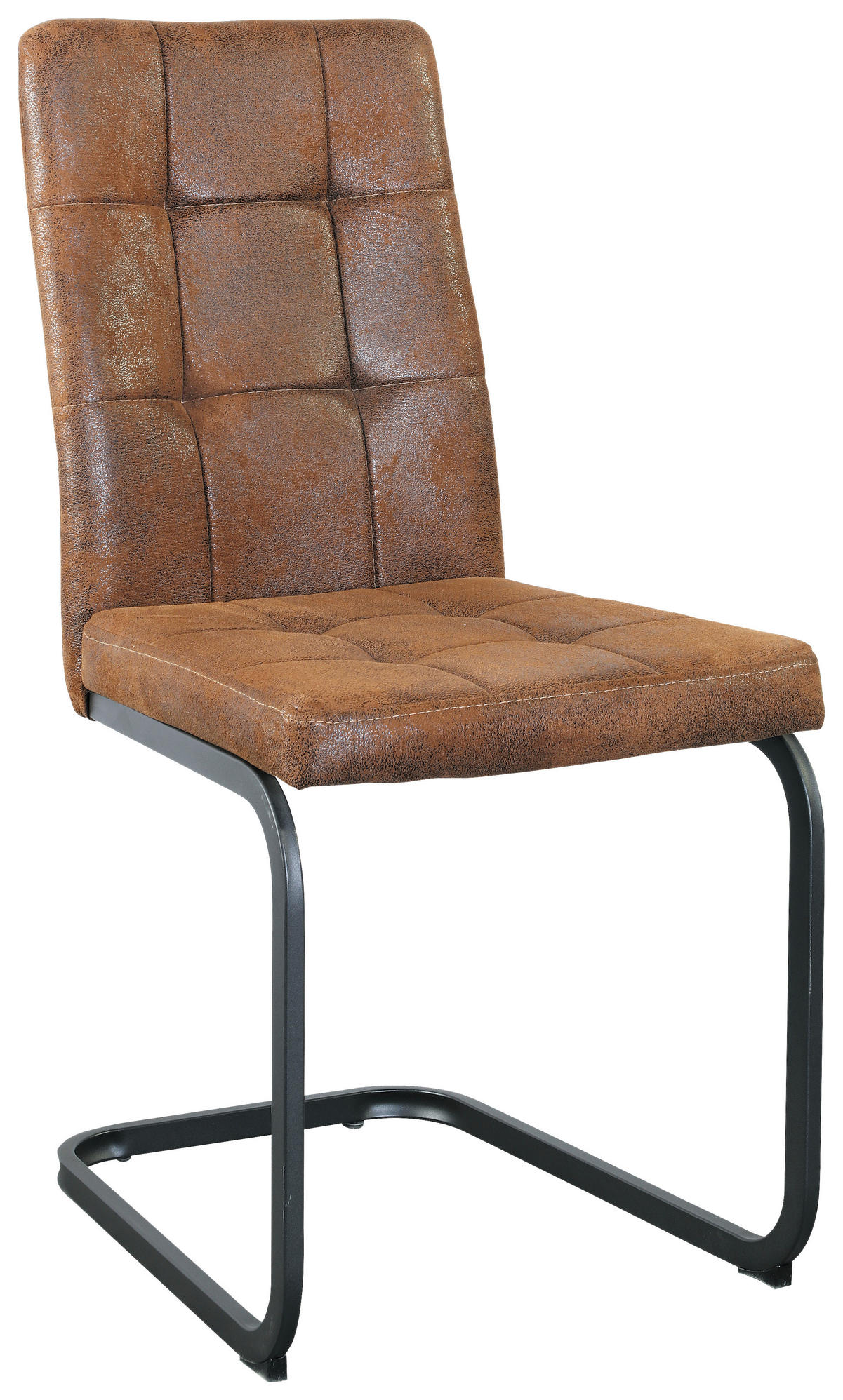 STUHL Eisen Webstoff  - Schwarz/Braun, Modern, Textil/Metall (43/92/56cm) - MID.YOU