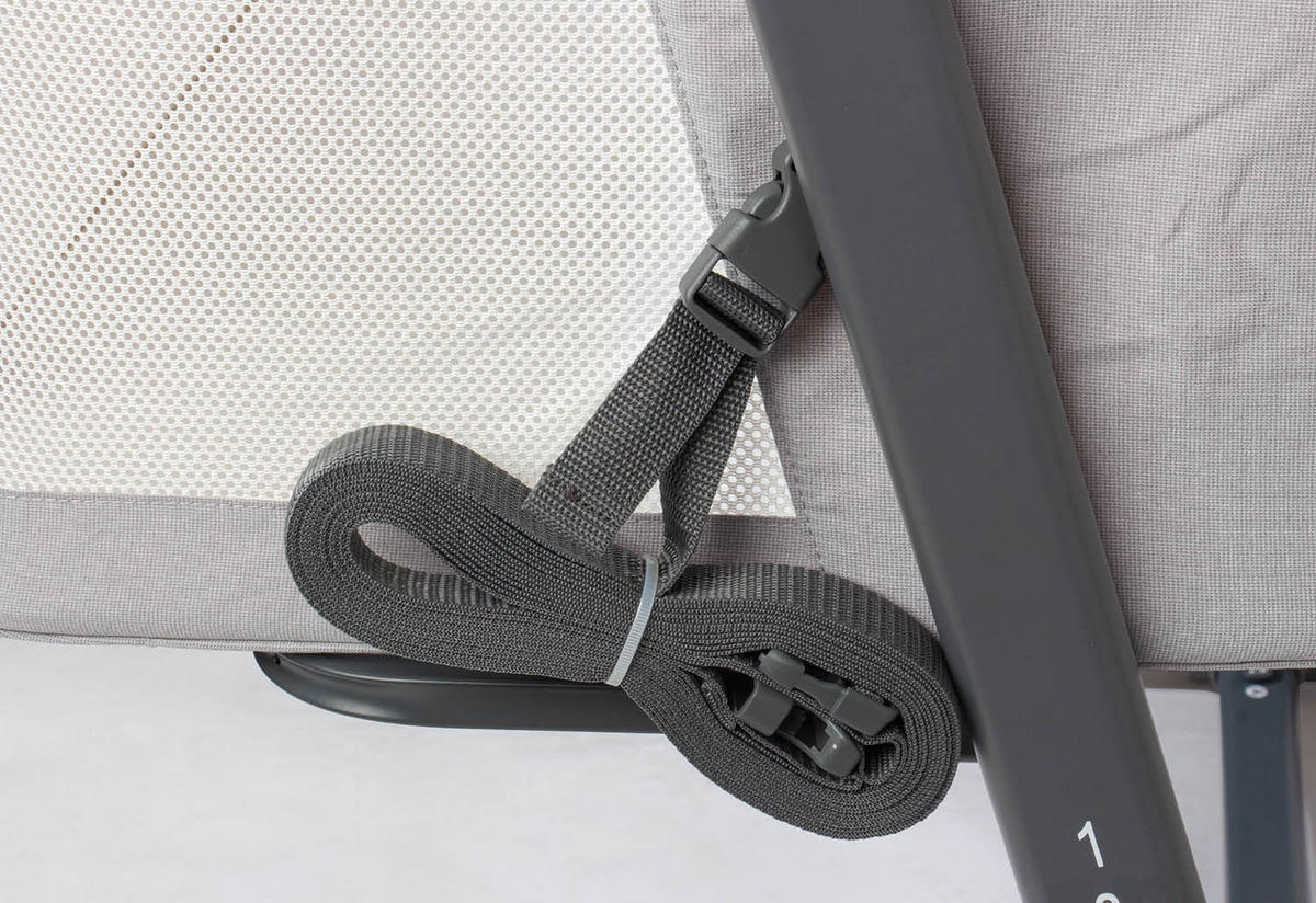 BEISTELLBETT Hedi 91/55/80 cm  - Anthrazit/Hellgrau, Basics, Textil/Metall (91/55/80cm) - Pinolino