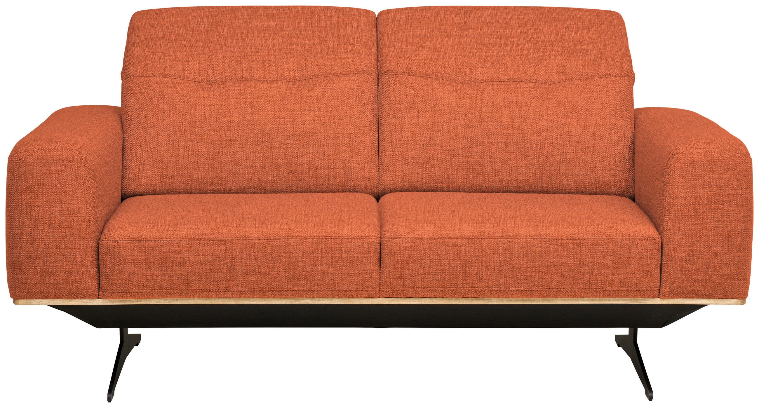 2-SITZER-SOFA Struktur Orange  - Schwarz/Orange, Design, Textil/Metall (174/76-97/102cm) - Novel