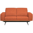 2-SITZER-SOFA in Struktur Orange  - Schwarz/Orange, Design, Textil/Metall (174/76-97/102cm) - Novel