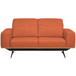 2-SITZER-SOFA in Struktur Orange  - Schwarz/Orange, Design, Textil/Metall (174/76-97/102cm) - Novel