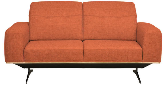 2-SITZER-SOFA in Struktur Orange  - Schwarz/Orange, Design, Textil/Metall (174/76-97/102cm) - Novel