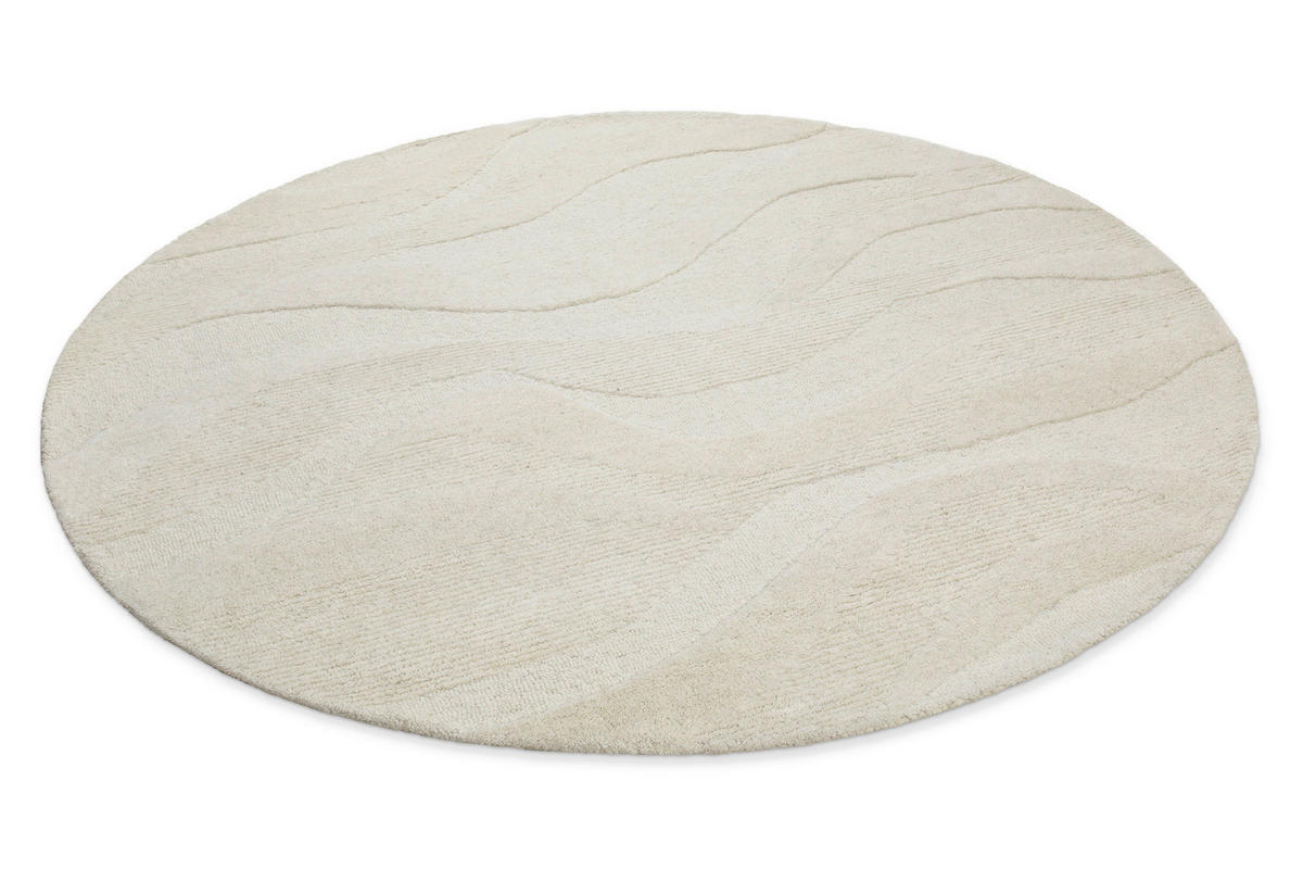 WEBTEPPICH Wohnzimmer 180 cm Hamptons Thirtyfour Creme rund  - Creme, Design, Textil (180cm) - WECON HOME