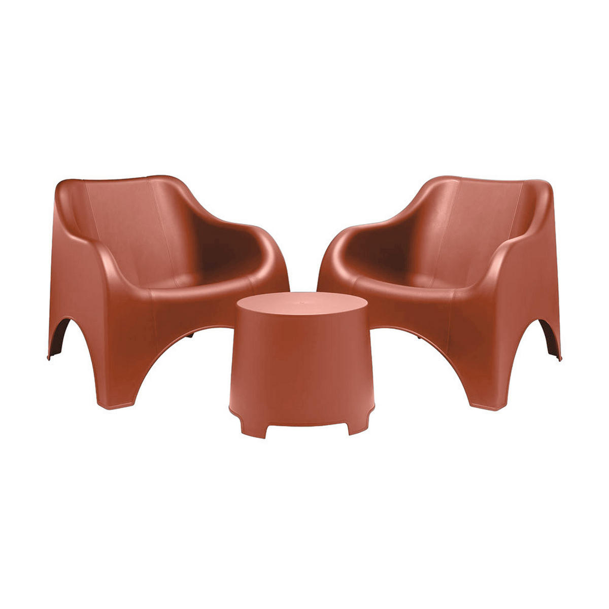 BALKONSET  3-teilig  - Terracotta, MODERN, Kunststoff